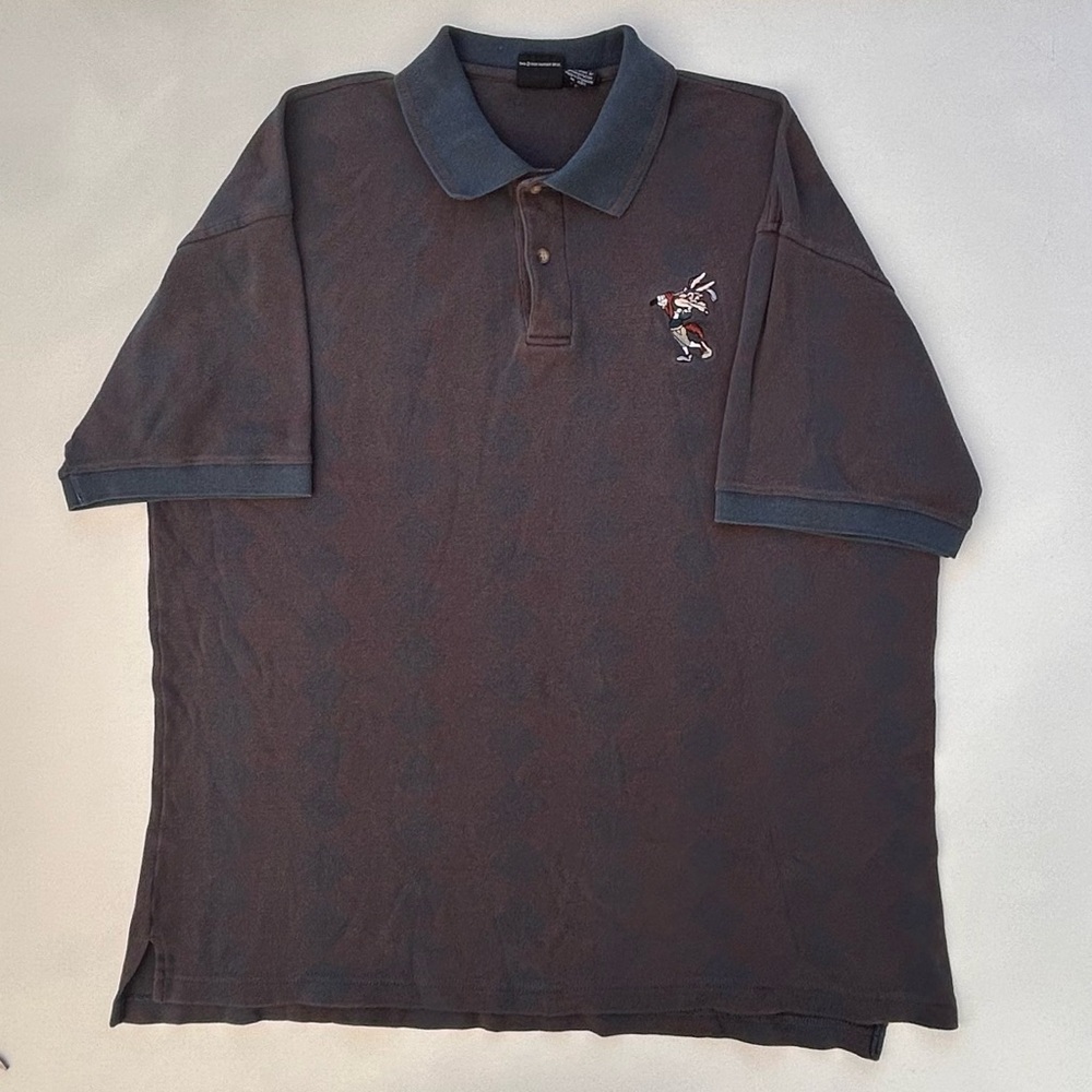 Vintage 1996 Wile E Coyote Golf Embroidered Warner Bros Studio Store Polo L